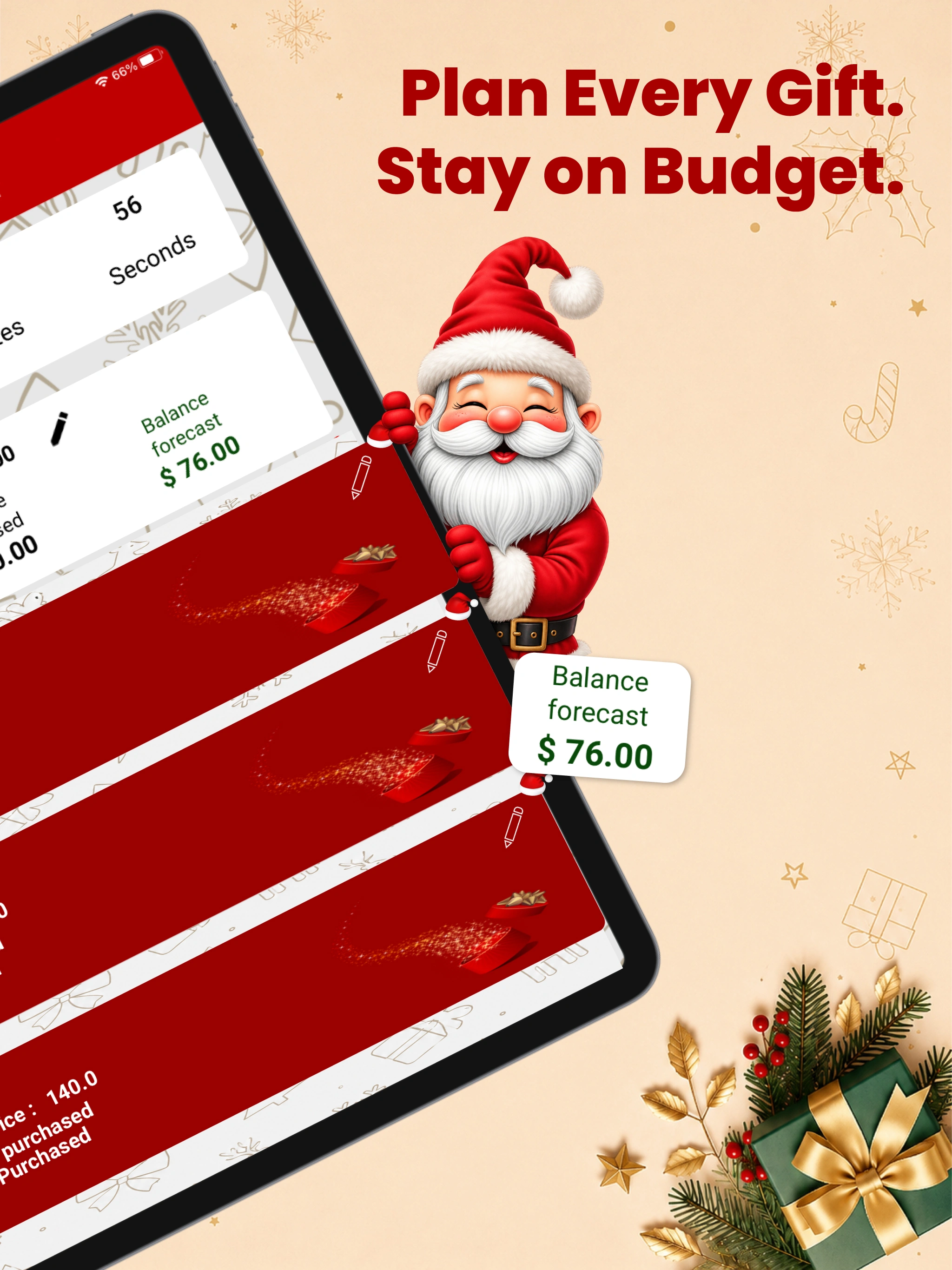 Christmas Budget Planner iPad screenshot 2