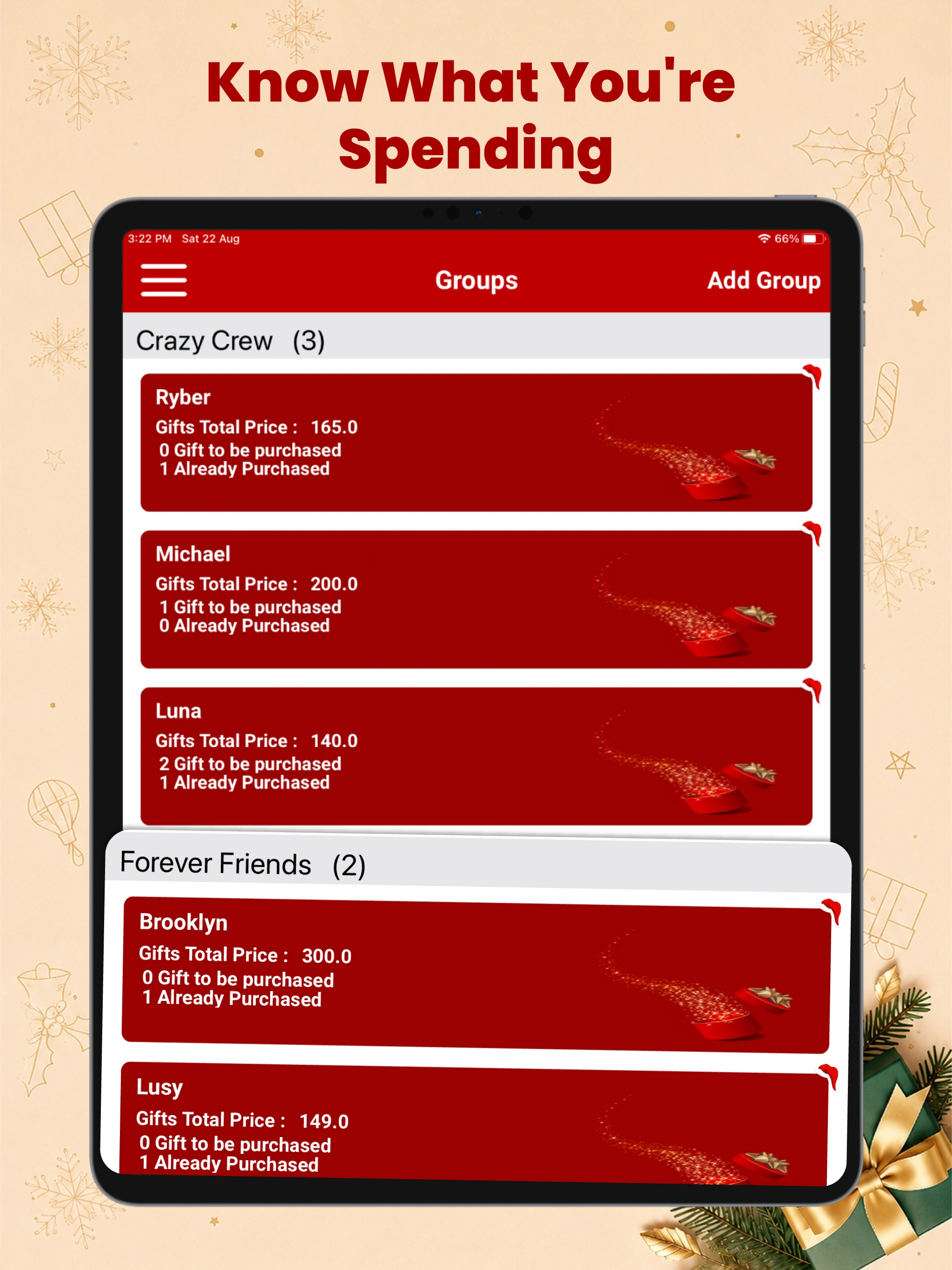 Christmas Budget Planner iPad screenshot 4