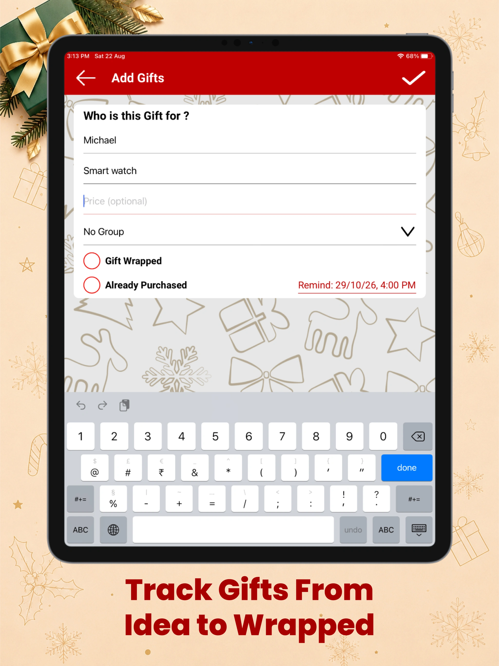 Christmas Budget Planner iPad screenshot 5