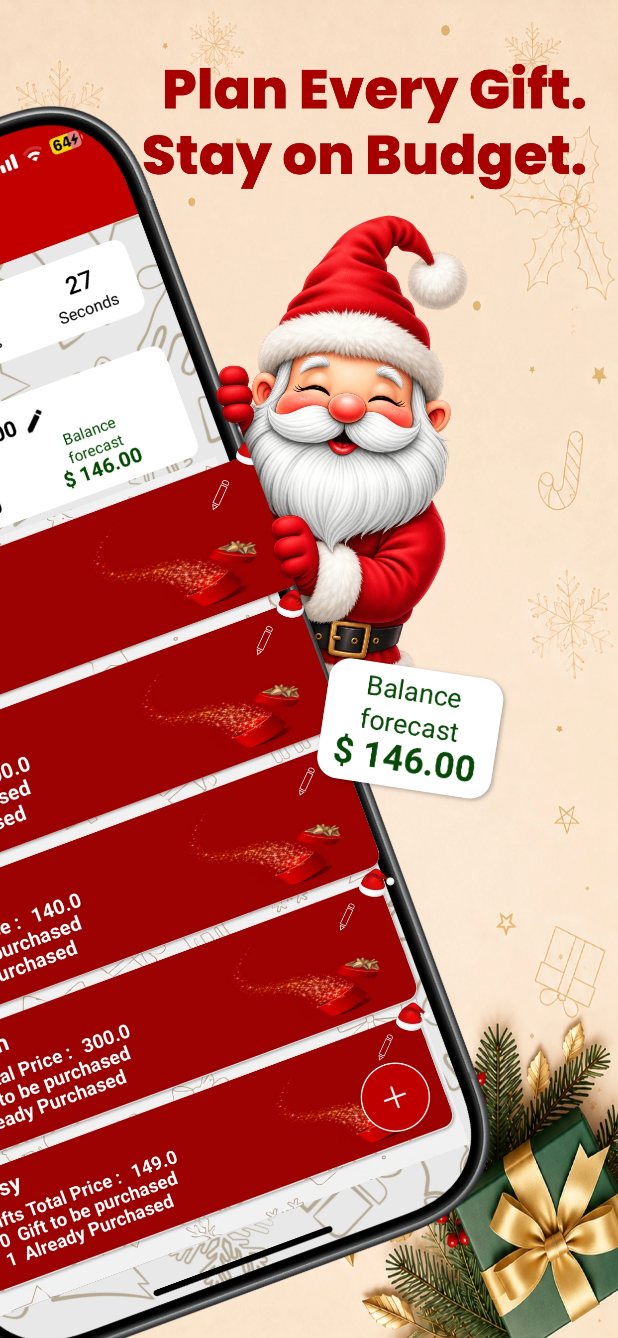Christmas Budget Planner iPhone screenshot 2
