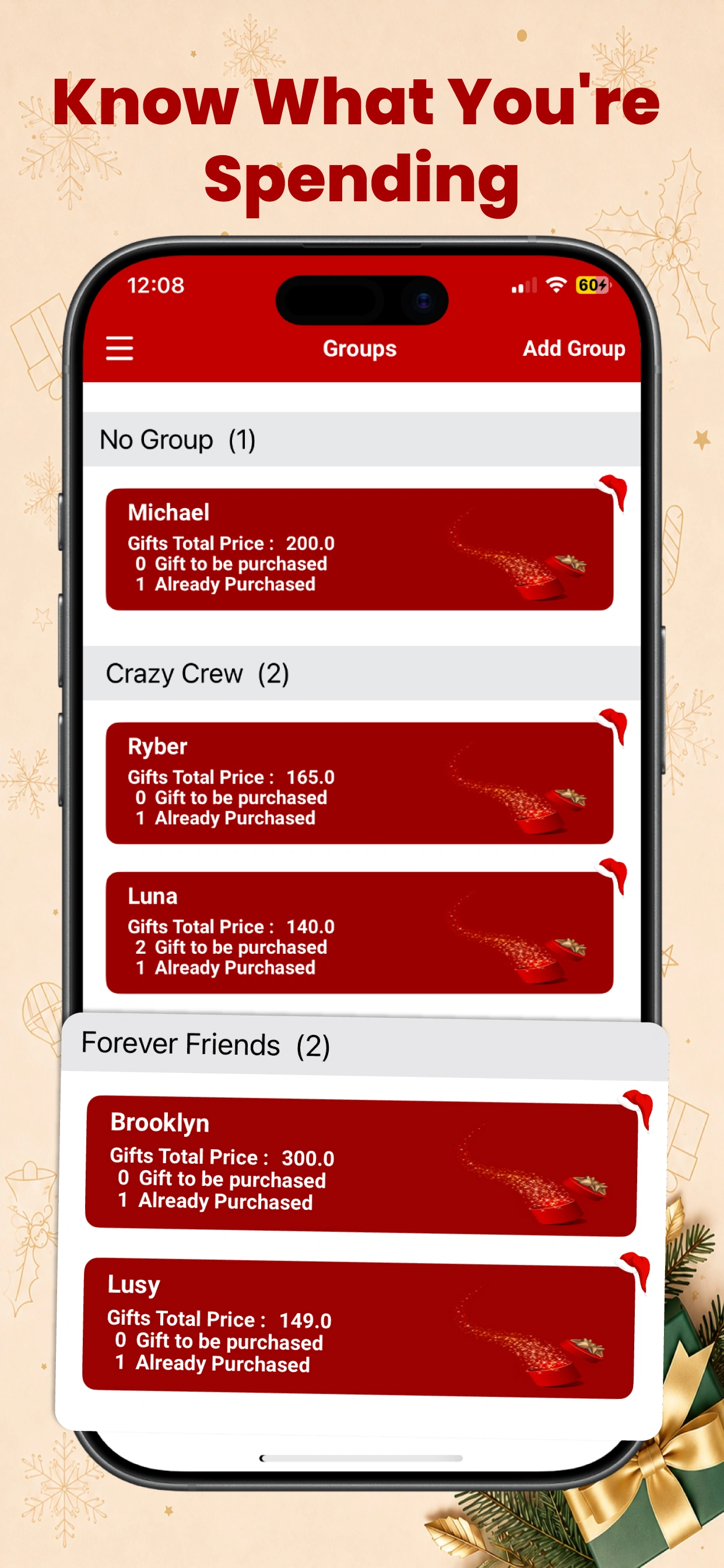 Christmas Budget Planner iPhone screenshot 4