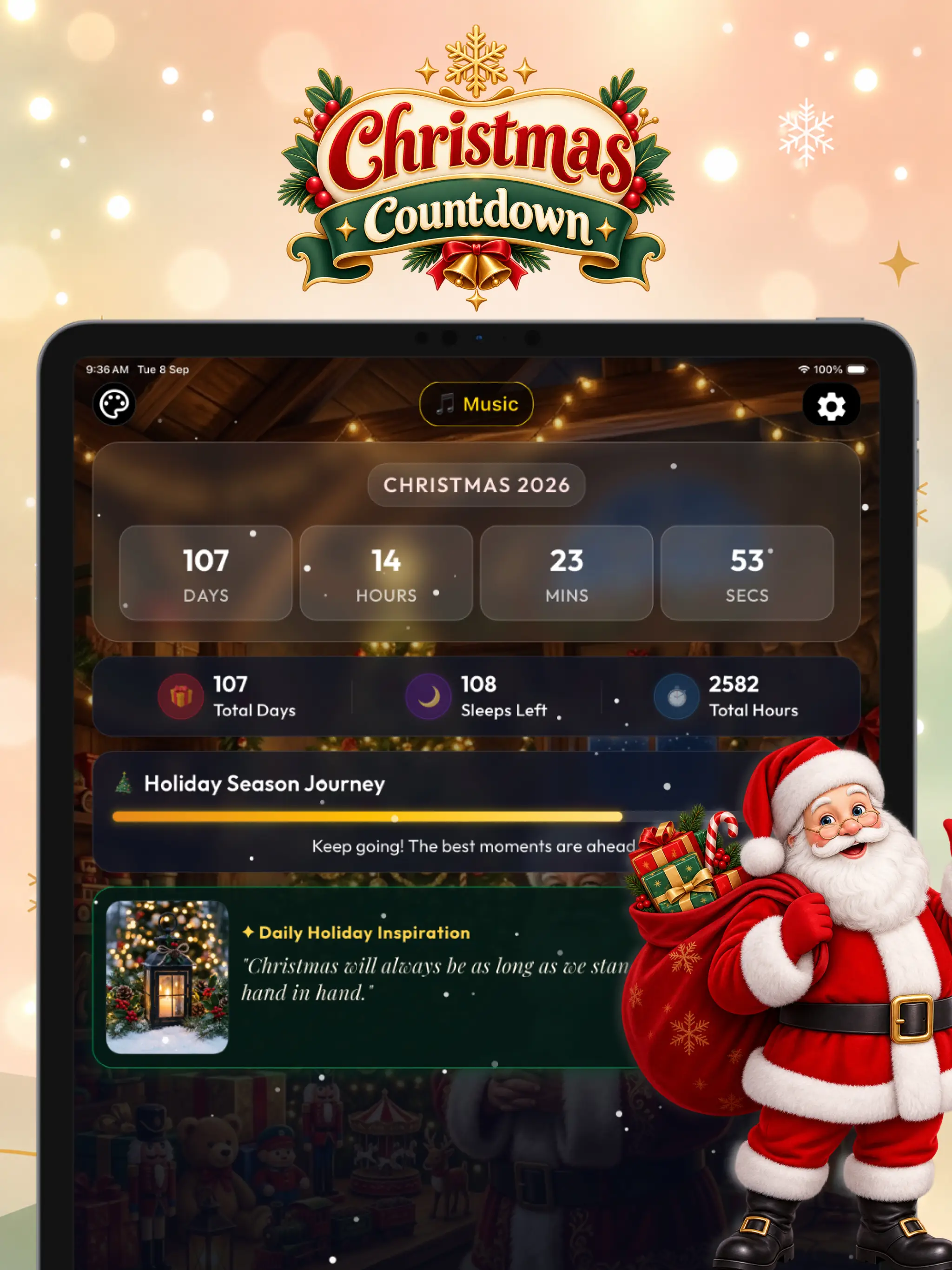 Christmas Countdown Timer iPad screenshot 1