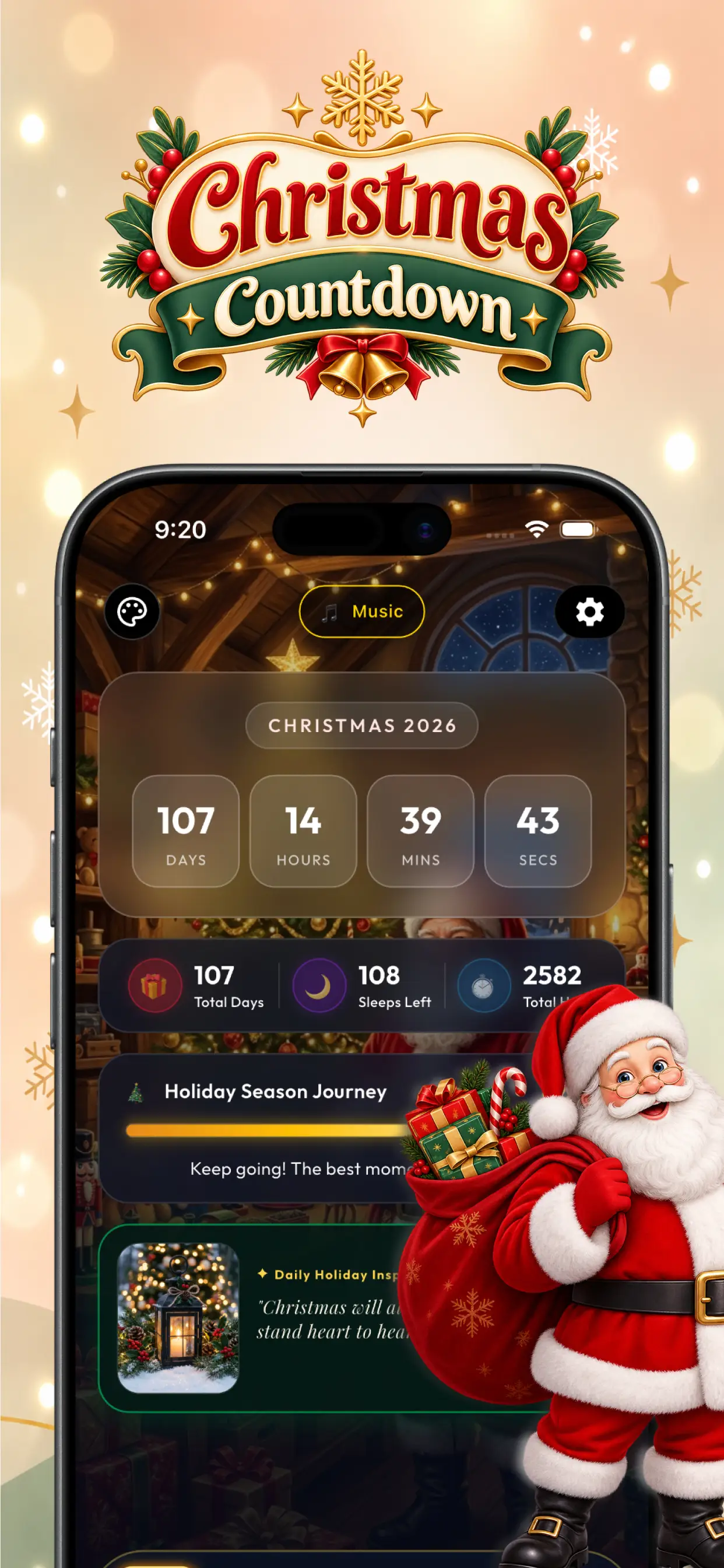 Christmas Countdown Timer live screen