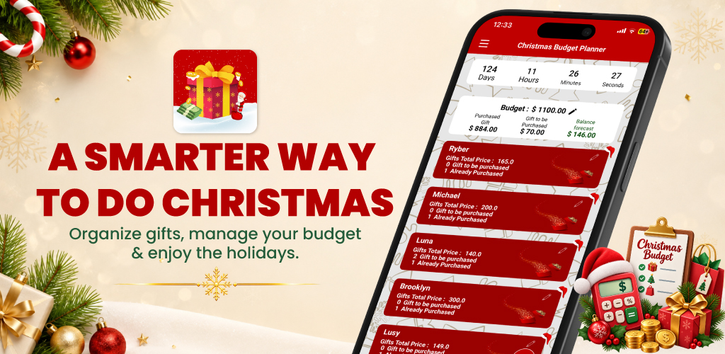 Christmas Budget Planner app preview