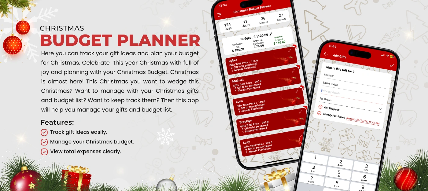 Christmas Budget Planner app banner
