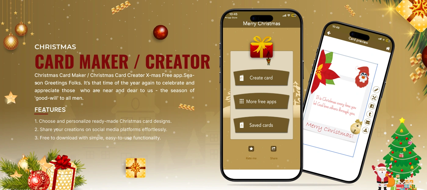 Christmas Card Maker Creator app banner